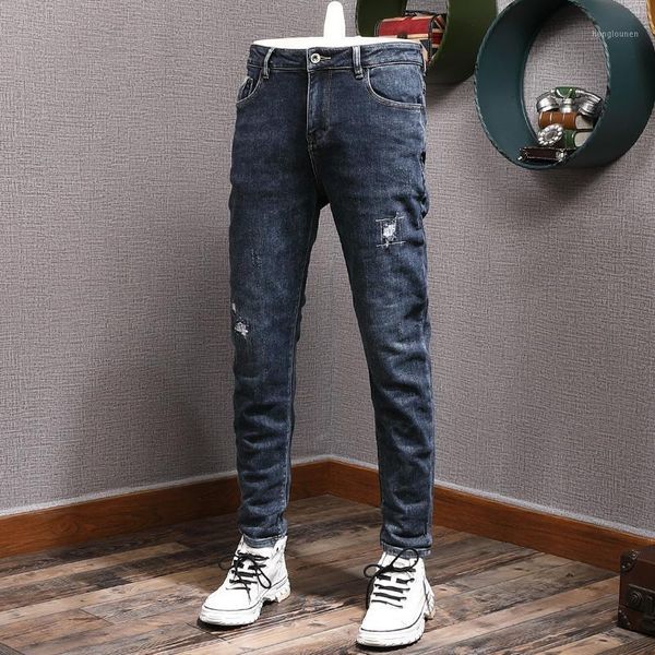 men's jeans italian style fashion men retro black blue elastic slim fit ripped vintage designer casual cotton denim pants
men's jeans italian style fashion men retro black blue elastic slim fit ripped vintage designer casual cotton denim pants