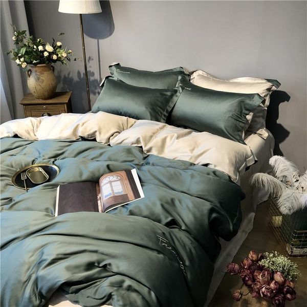 bedding sets nordic simple 60s lenzing tencel embroidered set solid color double quilt cover silk bed sheet edredom couvre lit
bedding sets nordic simple 60s lenzing tencel embroidered set solid color double quilt cover silk bed sheet edredom couvre lit