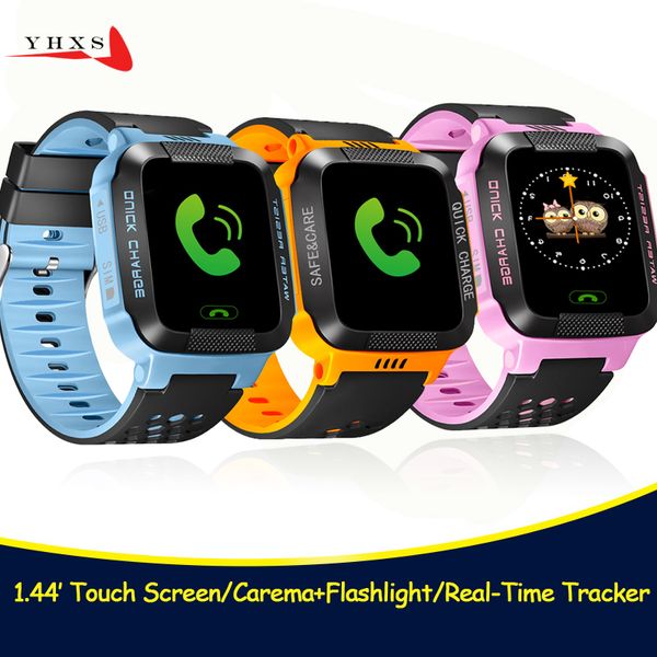 1.44' touch screen smart safe accurate tracker location sos call remote monitor flashlight watch wristwatch for kids son pk q90