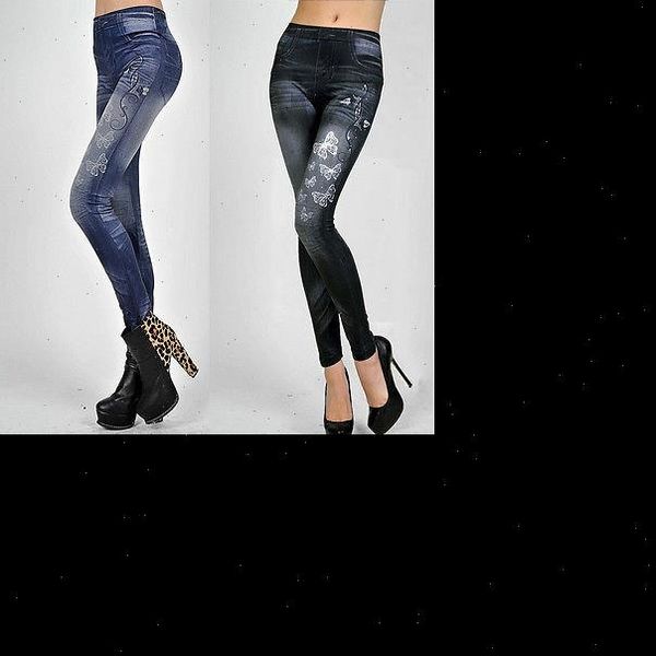 fashion womens leggings jeggings denim look fit black biue women ladies drop