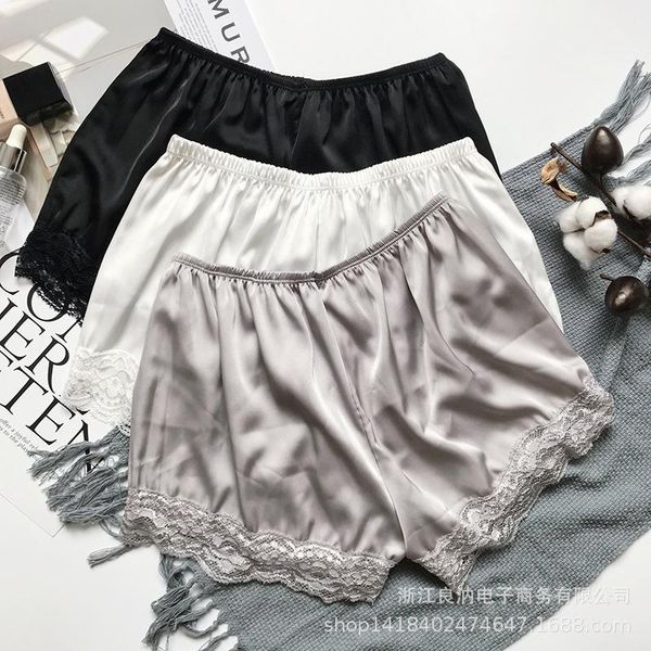 women's shorts men's and satin pajamas, high waist, silk kitten, elastic home shorts, 2021, White;black
women's shorts men's and satin pajamas, high waist, silk kitten, elastic home shorts, 2021, White;black