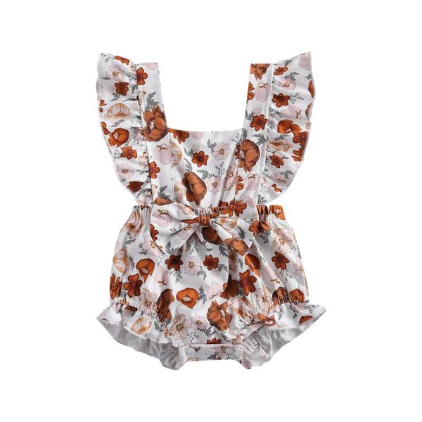 jumpsuits 2021 0-24m toddler baby girl summer floral print bow bodysuit ruffled short sleeve casual brown infant one-piece outfit, Blue
jumpsuits 2021 0-24m toddler baby girl summer floral print bow bodysuit ruffled short sleeve casual brown infant one-piece outfit, Blue