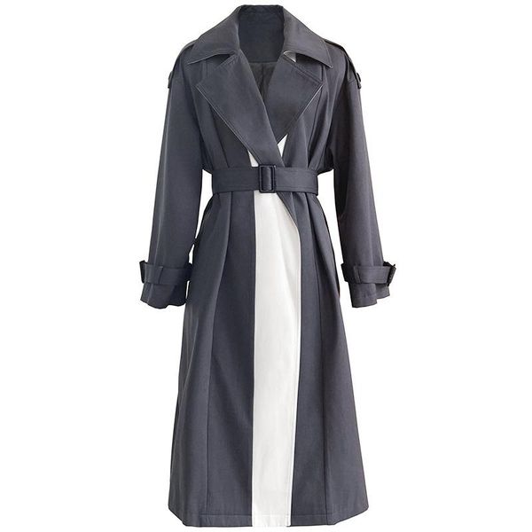 women's trench coats coat long women turn-down collar fashion korean color matching sashes oversized female windbreaker, Tan;black
women's trench coats coat long women turn-down collar fashion korean color matching sashes oversized female windbreaker, Tan;black