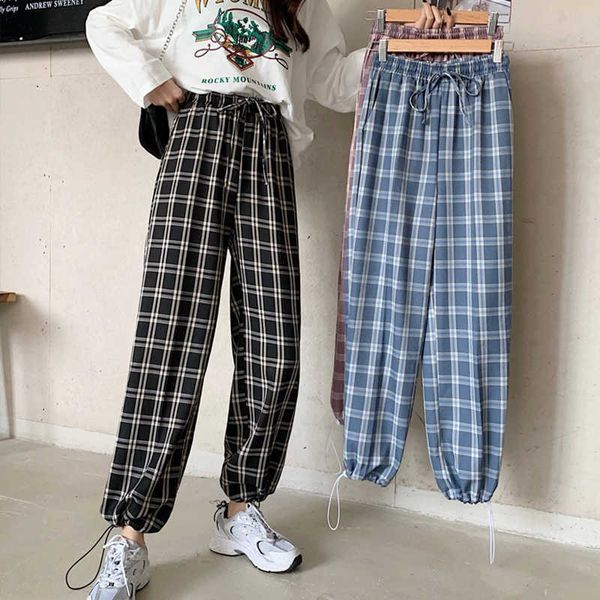 vintage plaid pants harem trousers elastic waist pants women high waist wide leg pants casual female korean trousers mujer 210702, Black;white
vintage plaid pants harem trousers elastic waist pants women high waist wide leg pants casual female korean trousers mujer 210702, Black;white