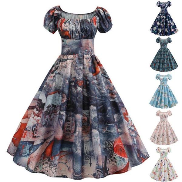 casual dresses vintage women floral print short sleeve waist tight large swing lolita midi dress woman summer 2021, Black;gray
casual dresses vintage women floral print short sleeve waist tight large swing lolita midi dress woman summer 2021, Black;gray