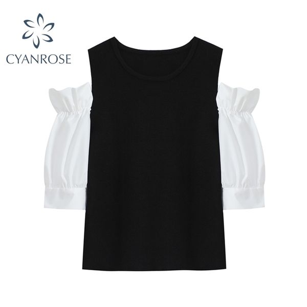 kniteed patchwork blouse women korean style fashion o-neck puff sleeve lady blusa summer shoulderless female 210515, White
kniteed patchwork blouse women korean style fashion o-neck puff sleeve lady blusa summer shoulderless female 210515, White