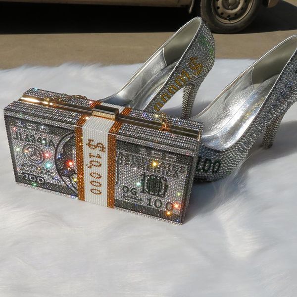 dress shoes fashion round toe dollars money shoe and bag set woman high heel pumps evening party female big size, Black
dress shoes fashion round toe dollars money shoe and bag set woman high heel pumps evening party female big size, Black
