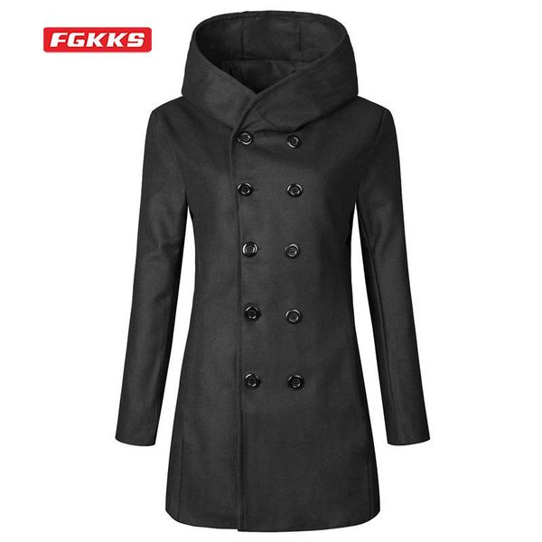 men's wool & blends fgkks autumn and winter woolen coat mens solid color slim-fit hooded men double-breasted, Black
men's wool & blends fgkks autumn and winter woolen coat mens solid color slim-fit hooded men double-breasted, Black