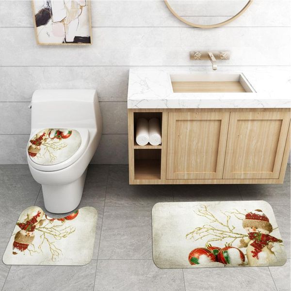 christmas snowman print bathroom combination set shower curtain + bath mat+ lid toilet cover pedestal rug 4-piece accessory
christmas snowman print bathroom combination set shower curtain + bath mat+ lid toilet cover pedestal rug 4-piece accessory