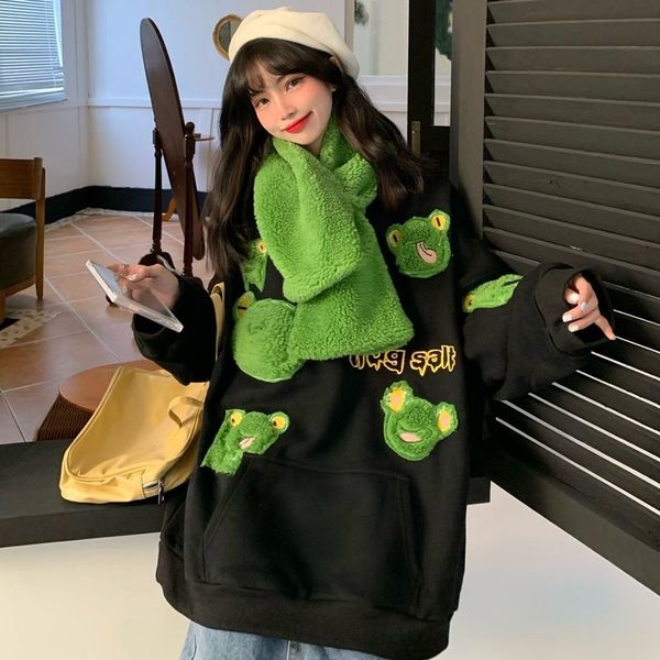 harajuku style frog belt scarf sweater women tide ins lazy winter autumn plus-size long-sleeve sweatshirt couple clothes, Black
harajuku style frog belt scarf sweater women tide ins lazy winter autumn plus-size long-sleeve sweatshirt couple clothes, Black