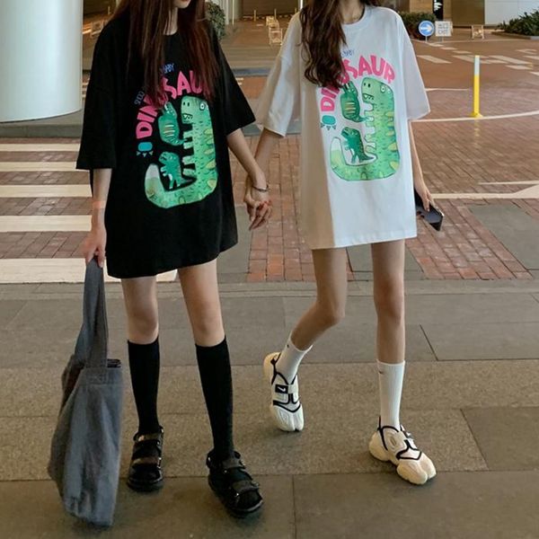 fashion women loose short sleeve long t-shirts print men's and women's korean version t-shirt, White
fashion women loose short sleeve long t-shirts print men's and women's korean version t-shirt, White