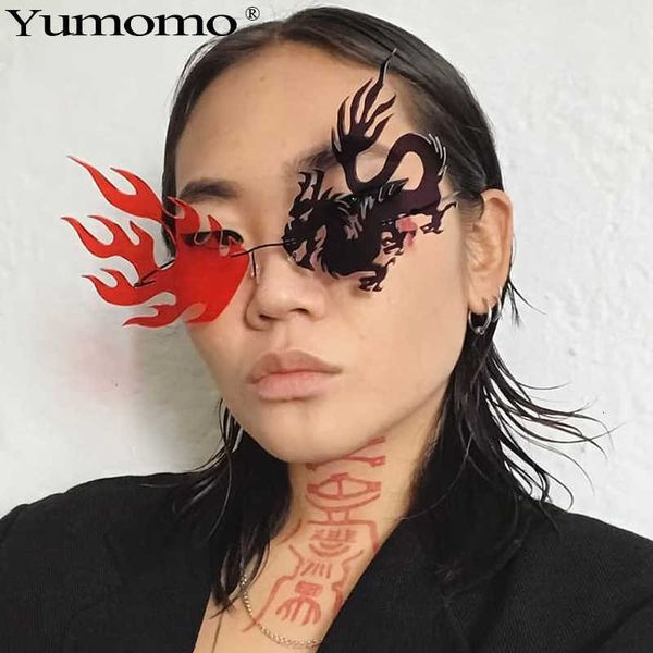 sun glasses 2021 fashion rimless phoenix glasses brand design for party women men unique frameless cool shades uv400, White;black
sun glasses 2021 fashion rimless phoenix glasses brand design for party women men unique frameless cool shades uv400, White;black