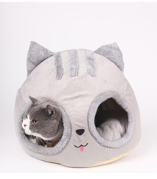cat beds & furniture bed cave head shaped pet kitten cushion winter warm house