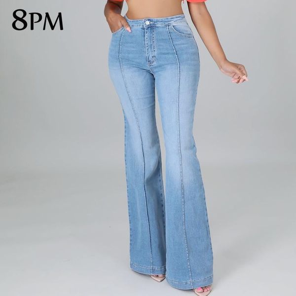 women's jeans fashion high raise flare women slim denim waist wide leg vintage stretch trousers ouc1181, Blue
women's jeans fashion high raise flare women slim denim waist wide leg vintage stretch trousers ouc1181, Blue