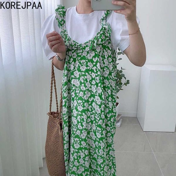 korejpaa women set summer korean chic all-match round neck loose puff-sleeved t-shirt full-screen floral wooden ear vestido 210526, White
korejpaa women set summer korean chic all-match round neck loose puff-sleeved t-shirt full-screen floral wooden ear vestido 210526, White