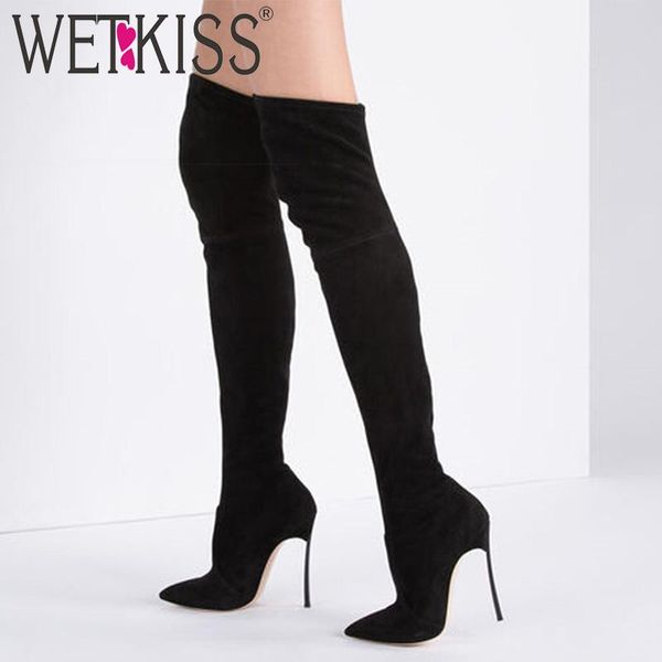 boots wetkiss thigh high women stiletto heels boot female party shoes ladies pointed toe elastic flock stretch winter, Black
boots wetkiss thigh high women stiletto heels boot female party shoes ladies pointed toe elastic flock stretch winter, Black