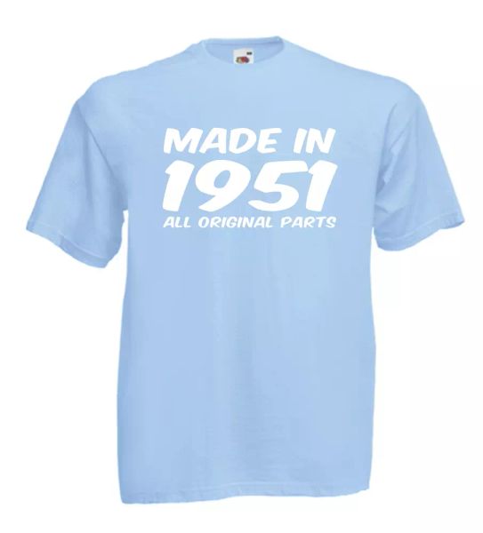 made in 1951 xmas gift idea mens women t shirts multi-color s-2xl, White;black 
made in 1951 xmas gift idea mens women t shirts multi-color s-2xl, White;black
