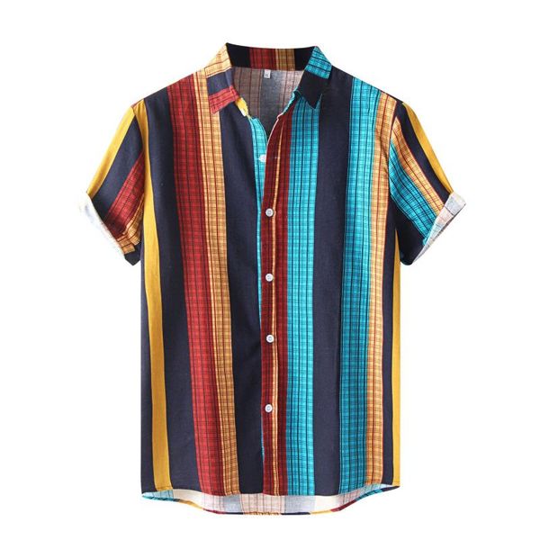 men's casual shirts shirt fashion check stripe print short sleeve button turn-down plaid turtleneck style men clothing, White;black
men's casual shirts shirt fashion check stripe print short sleeve button turn-down plaid turtleneck style men clothing, White;black