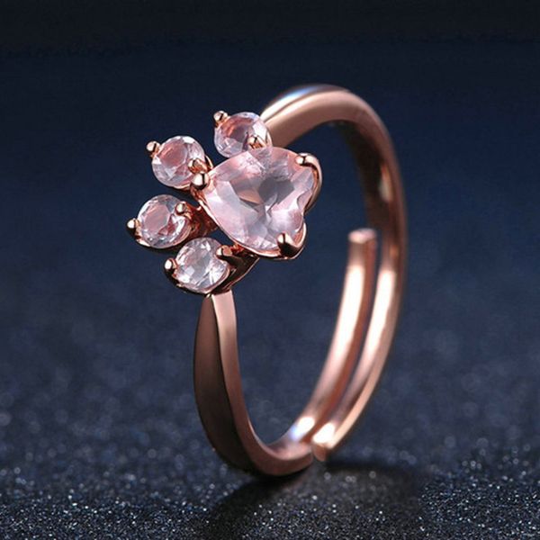 love ring cute bear paw cat claw opening adjustable rose gold s for women romantic wedding pink crystal cz gifts jewelry, Slivery;golden 
love ring cute bear paw cat claw opening adjustable rose gold s for women romantic wedding pink crystal cz gifts jewelry, Slivery;golden