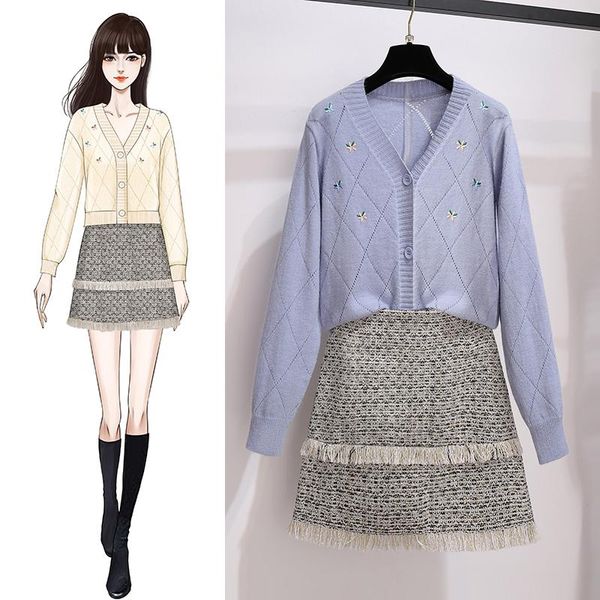 women's tracksuits fall 2021 flower knit loose hollow-out cardigan sweater flash skirts two pcs clothing set knitted suits leisure clot, Gray
women's tracksuits fall 2021 flower knit loose hollow-out cardigan sweater flash skirts two pcs clothing set knitted suits leisure clot, Gray