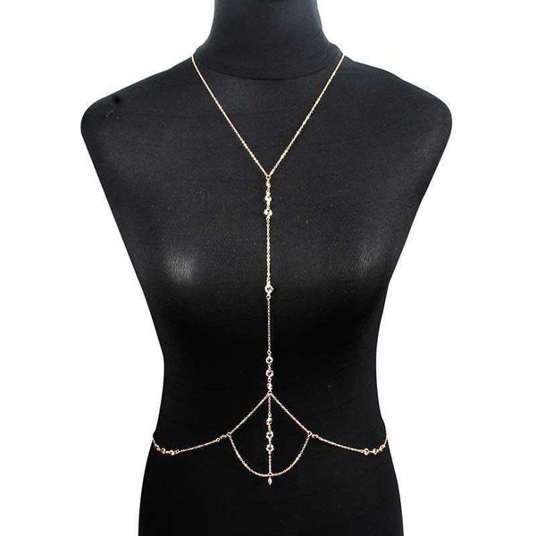 simple style chain crystal body chain, bikini waist chain chest chain body necklace, women's beach party jewelry p0811, Silver
simple style chain crystal body chain, bikini waist chain chest chain body necklace, women's beach party jewelry p0811, Silver