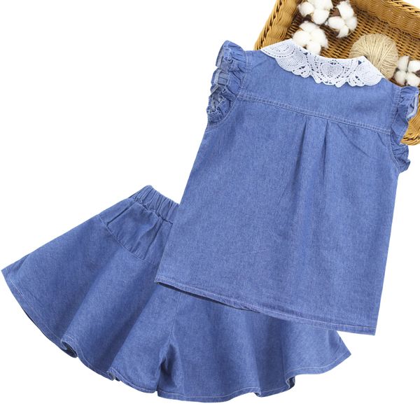 teen girls summer clothing denim vest + short girl clothes patchwork girl set lace floral childrens clothes girl, White
teen girls summer clothing denim vest + short girl clothes patchwork girl set lace floral childrens clothes girl, White