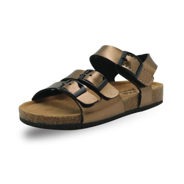 sandals 2021 girls' outdoor beach cork shoes fashion children's, Black