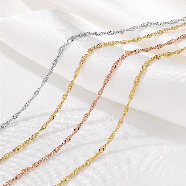 chains 14k gold necklaces for women water wave chain filled necklace female wedding clavicle fine jewelry collares, Silver
chains 14k gold necklaces for women water wave chain filled necklace female wedding clavicle fine jewelry collares, Silver