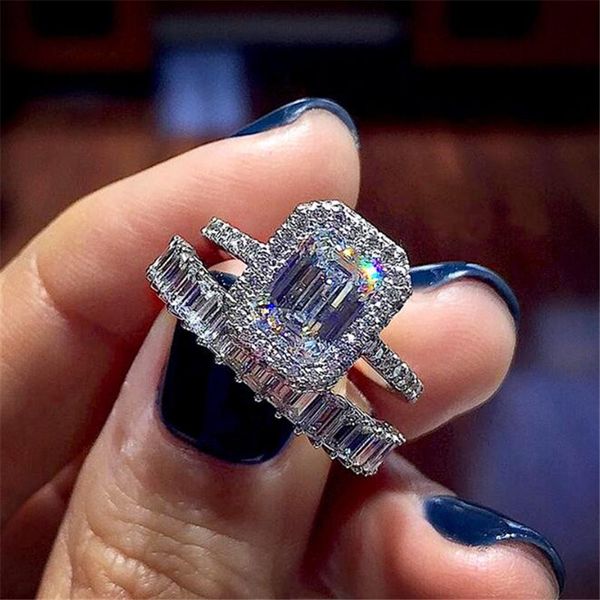 choucong brand wedding rings luxury jewelry 925 sterling silver emerald cut white 5a cubic zircon cz diamond gemstones eternity women bridal, Slivery;golden
choucong brand wedding rings luxury jewelry 925 sterling silver emerald cut white 5a cubic zircon cz diamond gemstones eternity women bridal, Slivery;golden