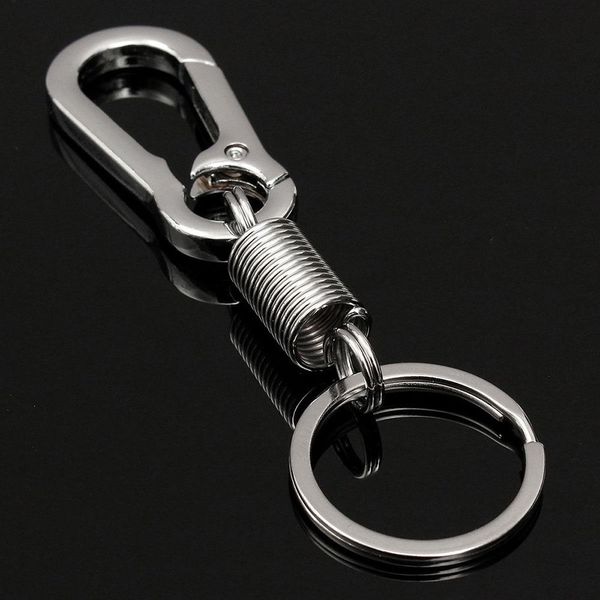 spring key chain stainless steel gourd buckle carabiner keychain retractable waist belt clip keyring anti-lost buckle hanging, Silver 
spring key chain stainless steel gourd buckle carabiner keychain retractable waist belt clip keyring anti-lost buckle hanging, Silver