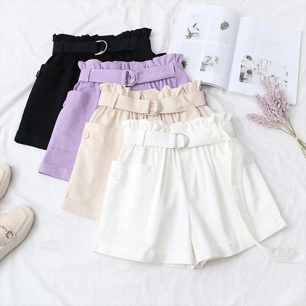doujili summer pants women short casual belt pocket white black purple beige tall waist
doujili summer pants women short casual belt pocket white black purple beige tall waist