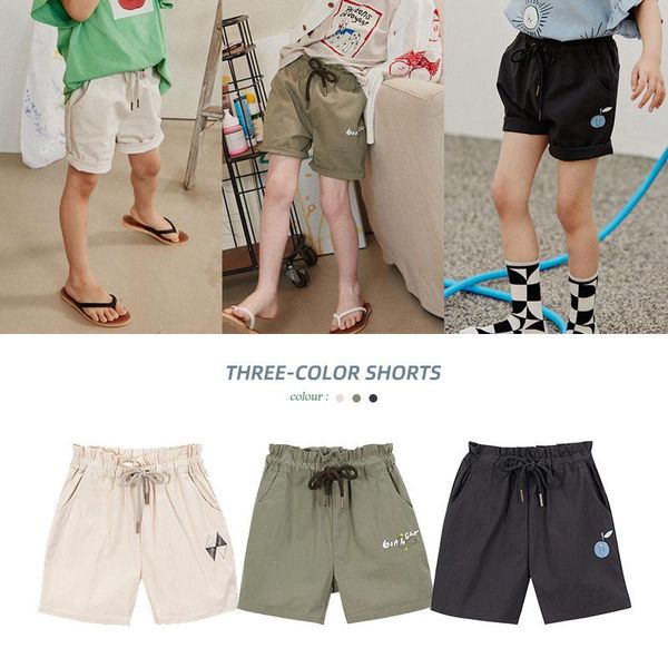 shorts summer boys' and girls' korean children's fashion leisure cartoon embroidery stretch waist lace up solid color, Black
shorts summer boys' and girls' korean children's fashion leisure cartoon embroidery stretch waist lace up solid color, Black