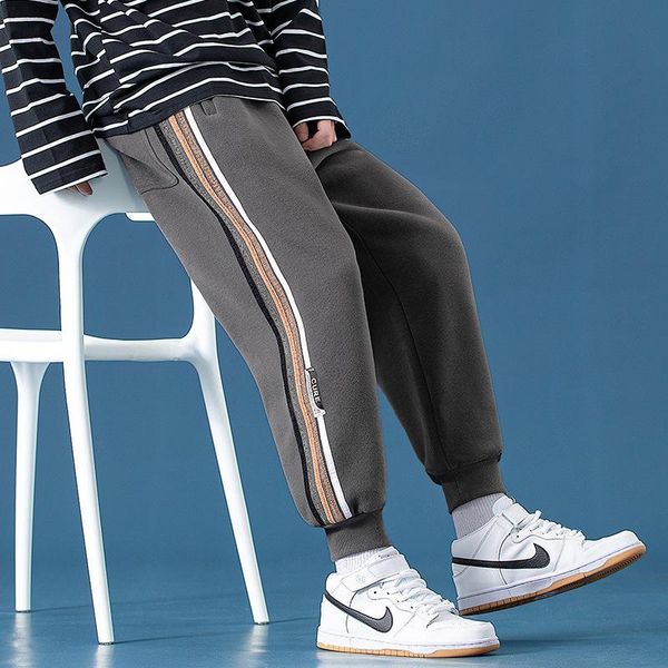 wimilous spring men's cotton sweatpants trend casual loose striped trousers male students tie-foot basketball guard pants men, Black
wimilous spring men's cotton sweatpants trend casual loose striped trousers male students tie-foot basketball guard pants men, Black