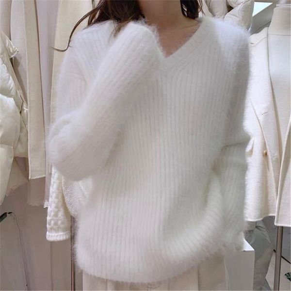 women's sweaters ins korean style how autumn winter sweater elegant fashion mohair mink cashmere warm comfort for ladies 2021, White;black
women's sweaters ins korean style how autumn winter sweater elegant fashion mohair mink cashmere warm comfort for ladies 2021, White;black