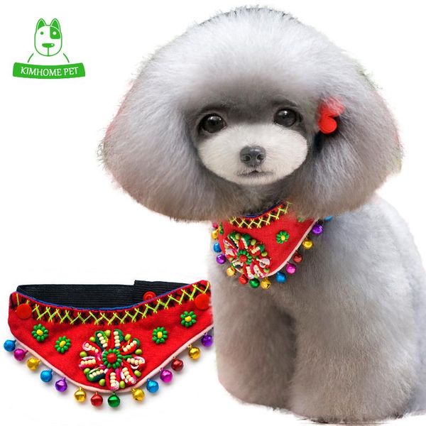 blue black red adjustable national features beads bells puppy dog bandana neck scarf collar collars & leashes
blue black red adjustable national features beads bells puppy dog bandana neck scarf collar collars & leashes