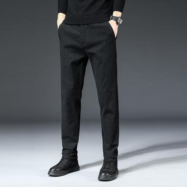 men's pants 2021 autumn and winter brand fitted straight classic style business casual slim trousers, Black
men's pants 2021 autumn and winter brand fitted straight classic style business casual slim trousers, Black