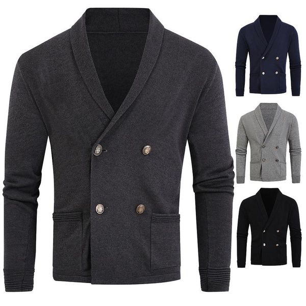 men's jackets 2021 autumn jacket fashion double-breasted sweater solid color lapel loose casual cardigan male british style, Black;brown
men's jackets 2021 autumn jacket fashion double-breasted sweater solid color lapel loose casual cardigan male british style, Black;brown