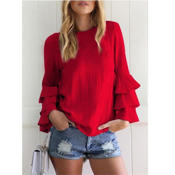 women's blouses & shirts zogaa ladies blouse volant long sleeve ruffles boho spring plus size solid color elegant shirt women, White
women's blouses & shirts zogaa ladies blouse volant long sleeve ruffles boho spring plus size solid color elegant shirt women, White