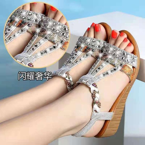 women's summer sandals reto bohemia platform wedges shoes crystal gladiator rome female casual outdoor beach, Black
women's summer sandals reto bohemia platform wedges shoes crystal gladiator rome female casual outdoor beach, Black