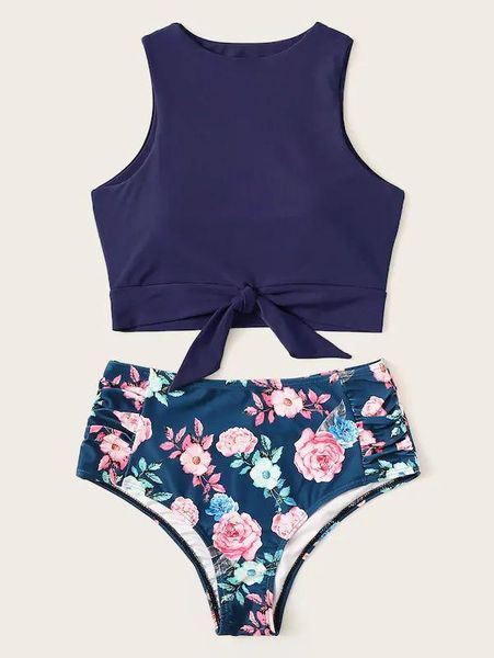 bikinis set 2021 bathing suit print bikini european and american high waist tankini seperate
bikinis set 2021 bathing suit print bikini european and american high waist tankini seperate