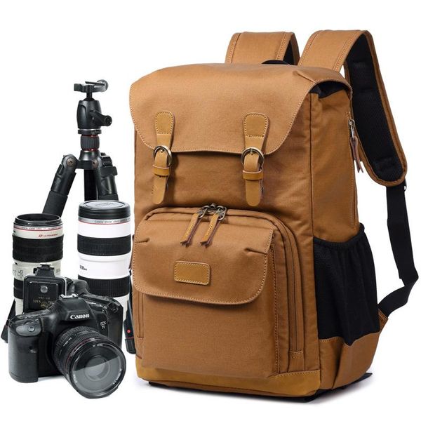 backpack canvas and leather multi-function retro camera bag waterproof slr travel pography men 
backpack canvas and leather multi-function retro camera bag waterproof slr travel pography men