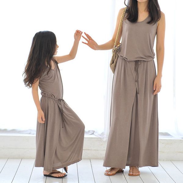 Mother Daughter Dresses Summer Fashion Solid Color Adult Kids Homewear Clothes Family Matching Clothes Parent-child Long Dress, Brown
Mother Daughter Dresses Summer Fashion Solid Color Adult Kids Homewear Clothes Family Matching Clothes Parent-child Long Dress, Brown