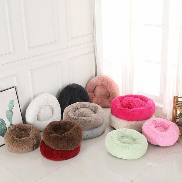 round plush pet cat bed soft warm house for dogs winter small medium and large cats kennels & pens
round plush pet cat bed soft warm house for dogs winter small medium and large cats kennels & pens