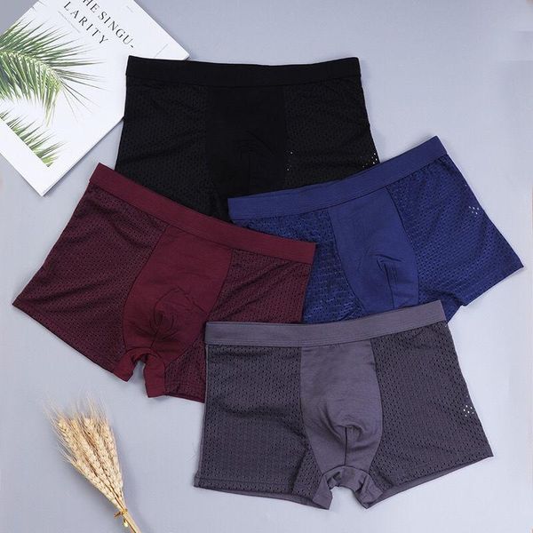 underpants summer men's ice silk mesh boxers shorts hollow waist large size modal breathable boxer briefs man underwear, Black;white
underpants summer men's ice silk mesh boxers shorts hollow waist large size modal breathable boxer briefs man underwear, Black;white