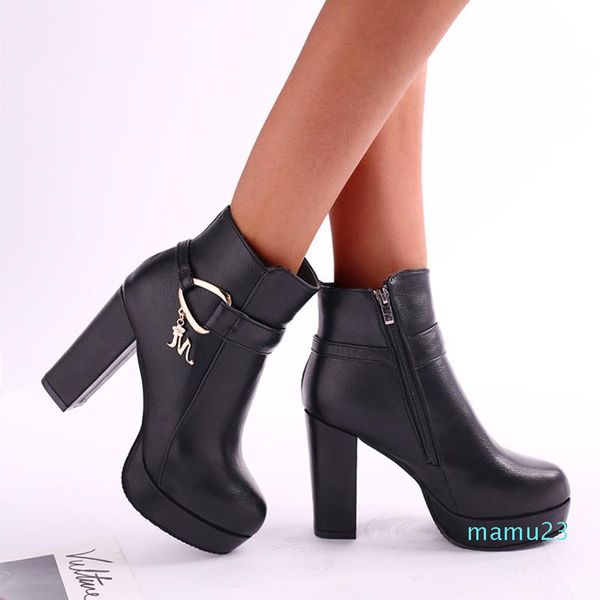 boots fashion women shoes pu leather breathable chunky high heels retro zipper short ladies autumn winter plus size, Black
boots fashion women shoes pu leather breathable chunky high heels retro zipper short ladies autumn winter plus size, Black