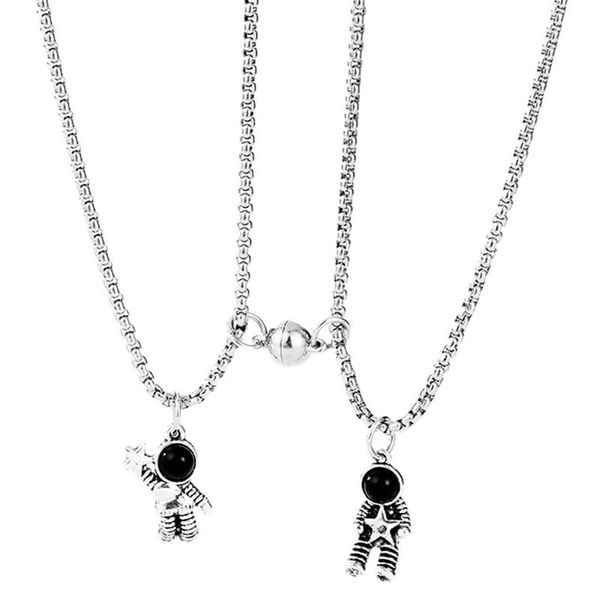 pendant necklaces cute astronauts magnet attraction couple necklace friendship jewelry creative cool chain for women men gift, Silver
pendant necklaces cute astronauts magnet attraction couple necklace friendship jewelry creative cool chain for women men gift, Silver