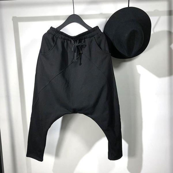 men's pants spring men's elastic waist strap design bag bupants loose rope harun nine - minute, Black
men's pants spring men's elastic waist strap design bag bupants loose rope harun nine - minute, Black