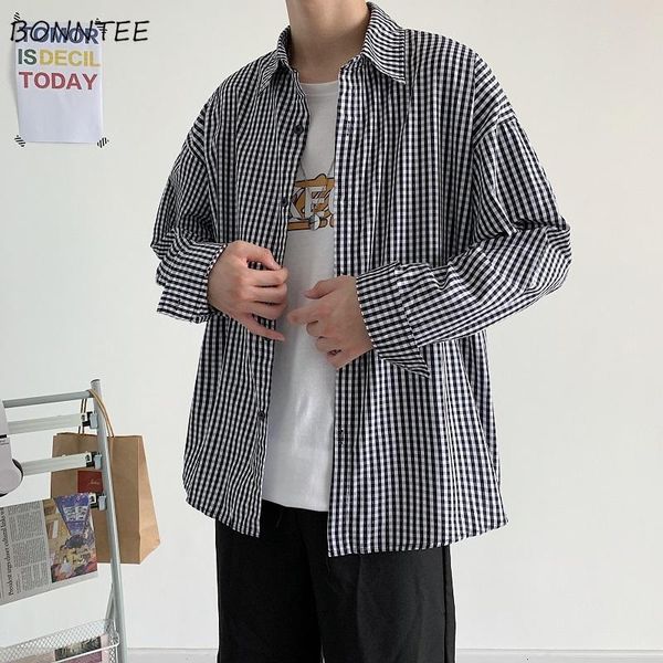 men shirts plaid simple loose bf style ulzzang vintage long sleeve male summer students all-match fashion chic shirt ins men's casual, White;black
men shirts plaid simple loose bf style ulzzang vintage long sleeve male summer students all-match fashion chic shirt ins men's casual, White;black