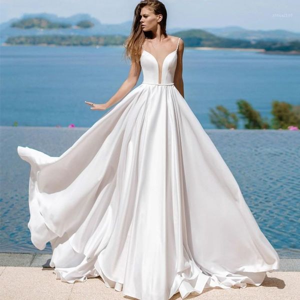 other wedding dresses v-neck sleeveless bridal gown elegant pleat beads soft satin dress luxury chapel train vestido de mariee1, White
other wedding dresses v-neck sleeveless bridal gown elegant pleat beads soft satin dress luxury chapel train vestido de mariee1, White