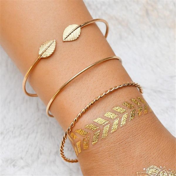 charm bracelets wwlb european and american fashion personality leaf opening female three-piece for lady party accessories, Golden;silver
charm bracelets wwlb european and american fashion personality leaf opening female three-piece for lady party accessories, Golden;silver